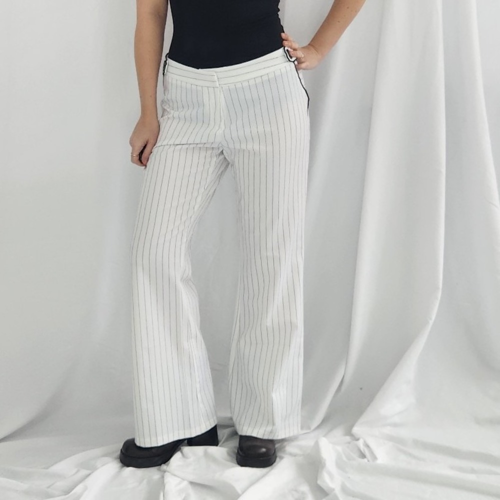 Y2K Black and White Low Rose Flares